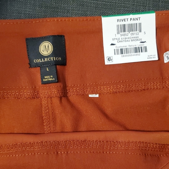 Casual/Dressy JM Collection Rust Ankle Pants - Picture 2 of 7
